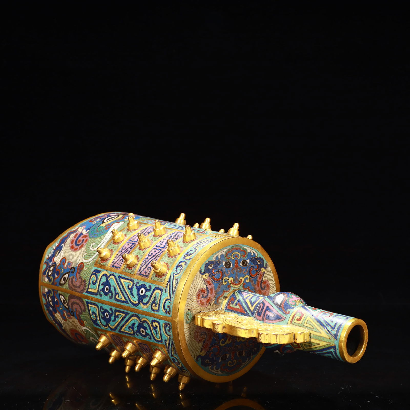 An Exquisite Cloisonne Beast-Face Pattern Chime - 12