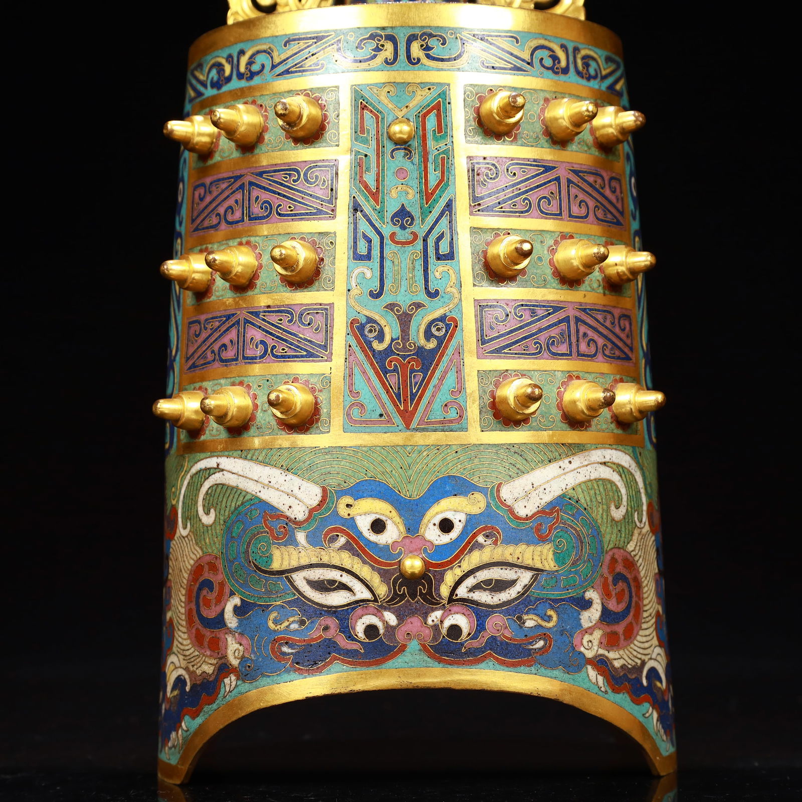An Exquisite Cloisonne Beast-Face Pattern Chime - 3