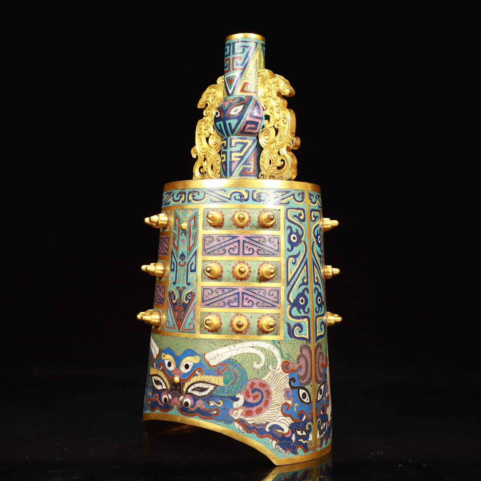 An Exquisite Cloisonne Beast-Face Pattern Chime - 4
