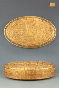 A Huge  Gilt Bronze Character and Story Pattern Cover Box