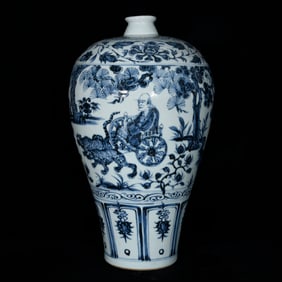 A Huge Blue and White Character and Story Pattern Vase