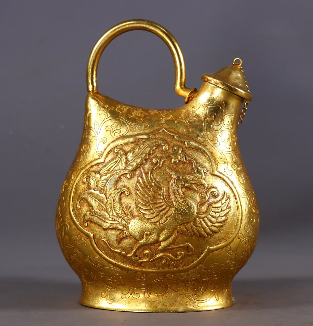 An Exquisite Gilt Bronze Phoenix Pattern Pot - 3