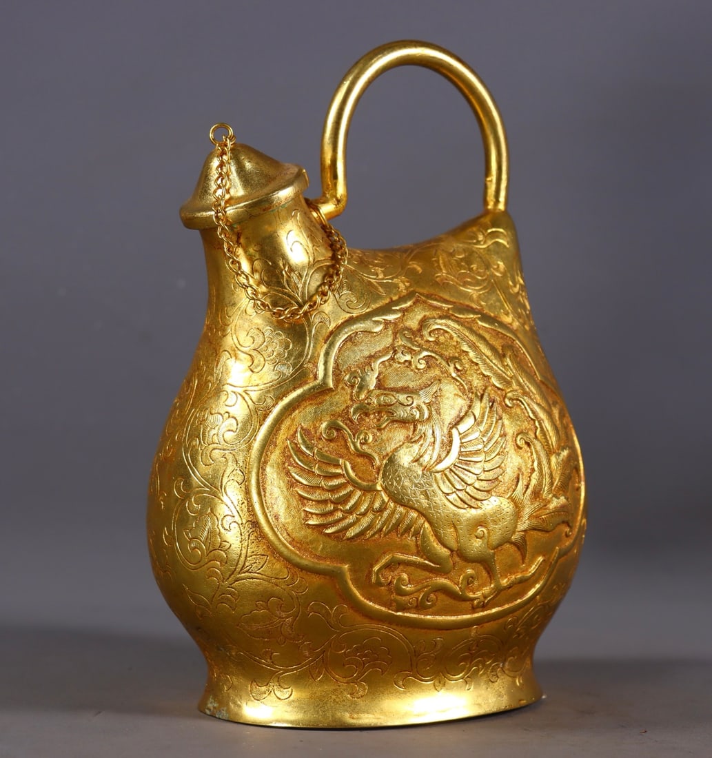 An Exquisite Gilt Bronze Phoenix Pattern Pot - 4