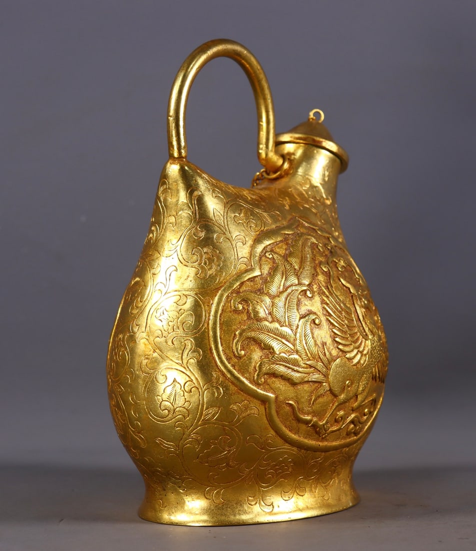 An Exquisite Gilt Bronze Phoenix Pattern Pot - 5