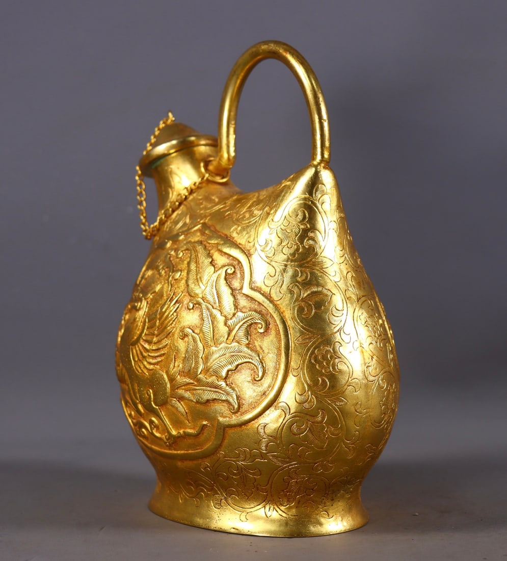 An Exquisite Gilt Bronze Phoenix Pattern Pot - 6