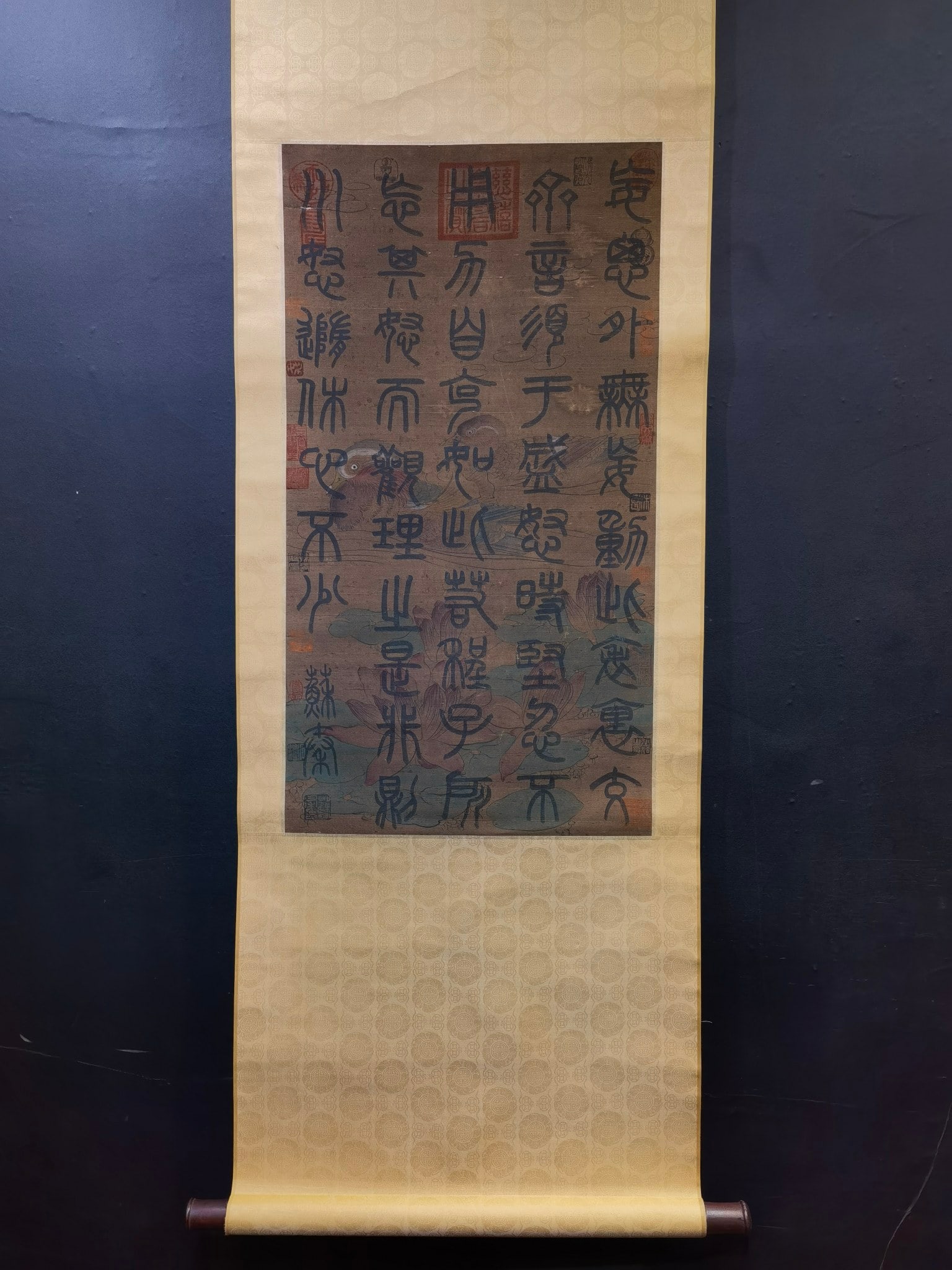 A Chinese Vertical Scroll Ink Calligraphy on Silk,Su Qin (1 of 5)