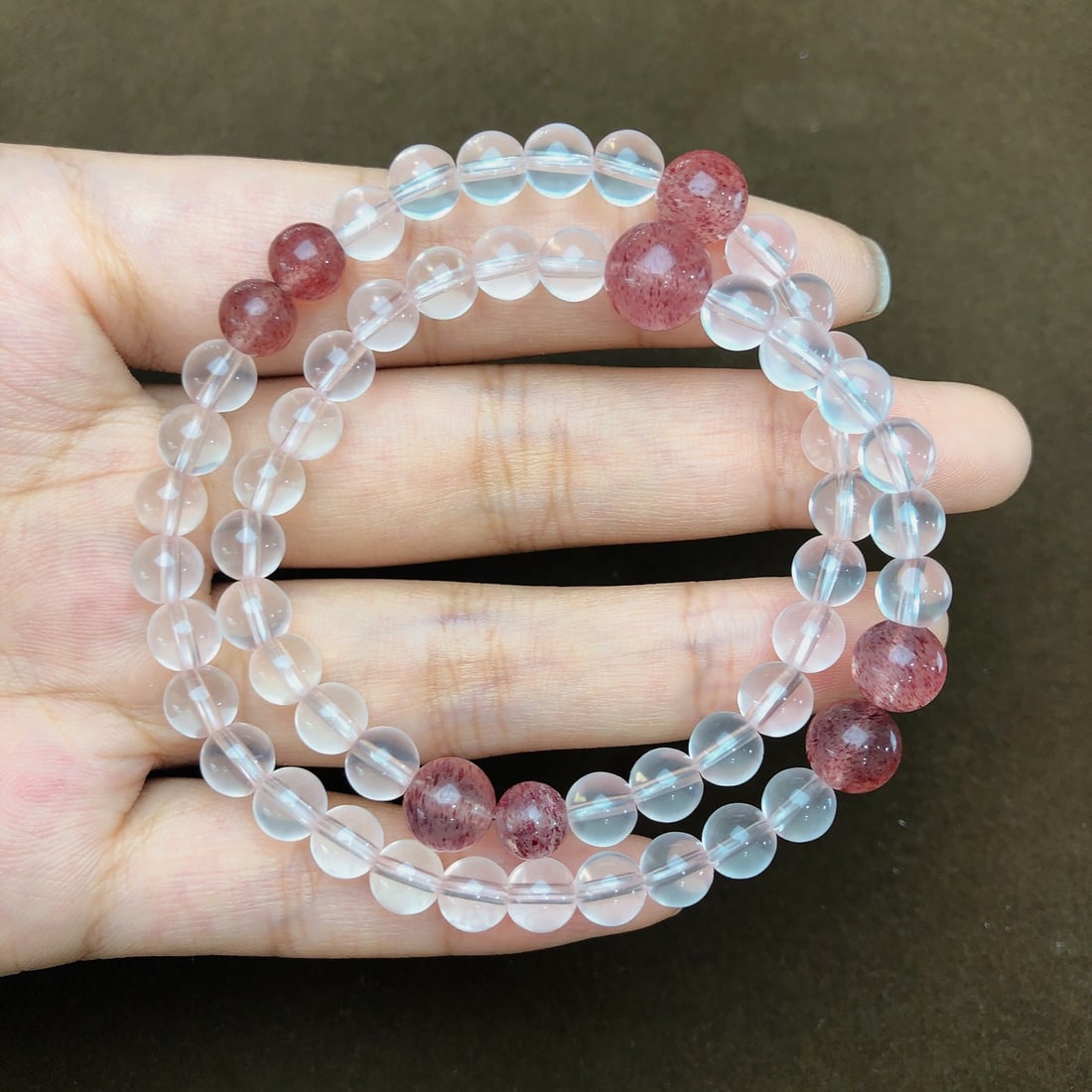 An Exquisite Crystal Bracelets: An Exquisite Crystal Bracelets,Size:6.3mm,9.1mm, Weight:22.3g 水晶手串