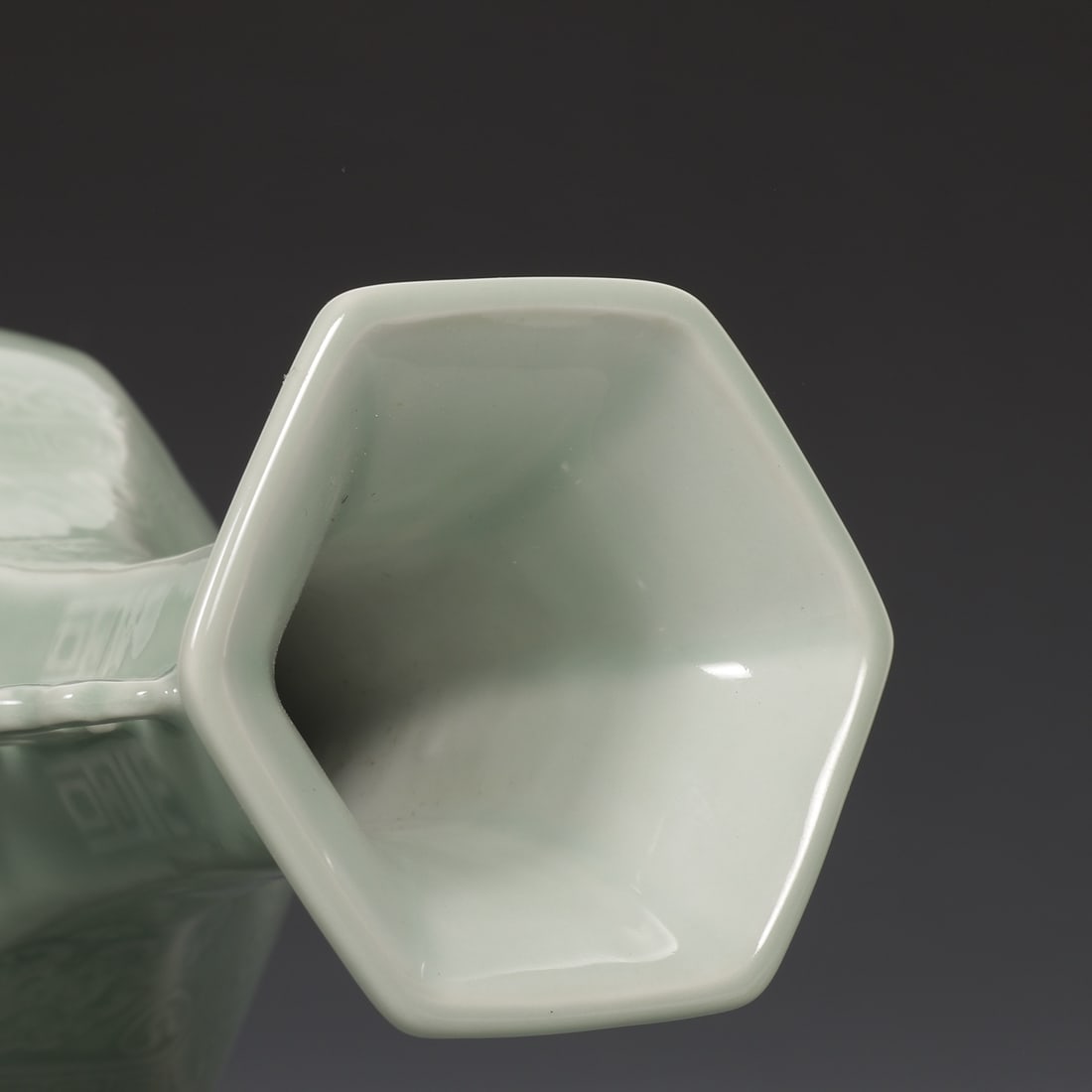 A Huge Celadon Glazed Dragon Pattern Double-Ears Vase - 8