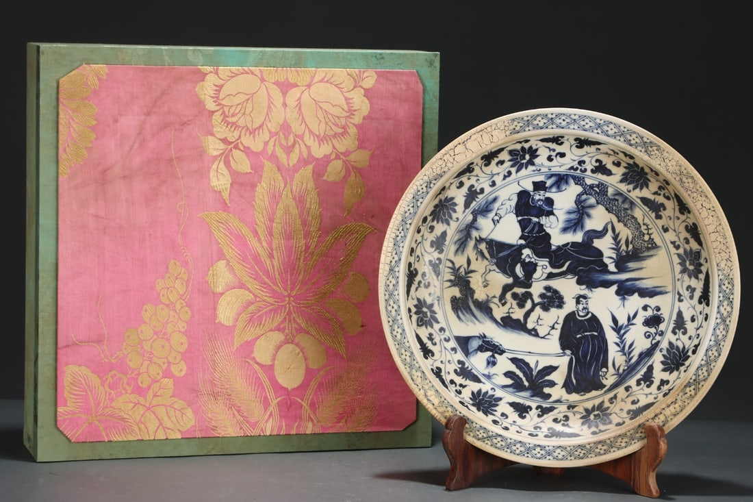 A Rare Blue and White Character and Story Pattern Plate (1 of 8)