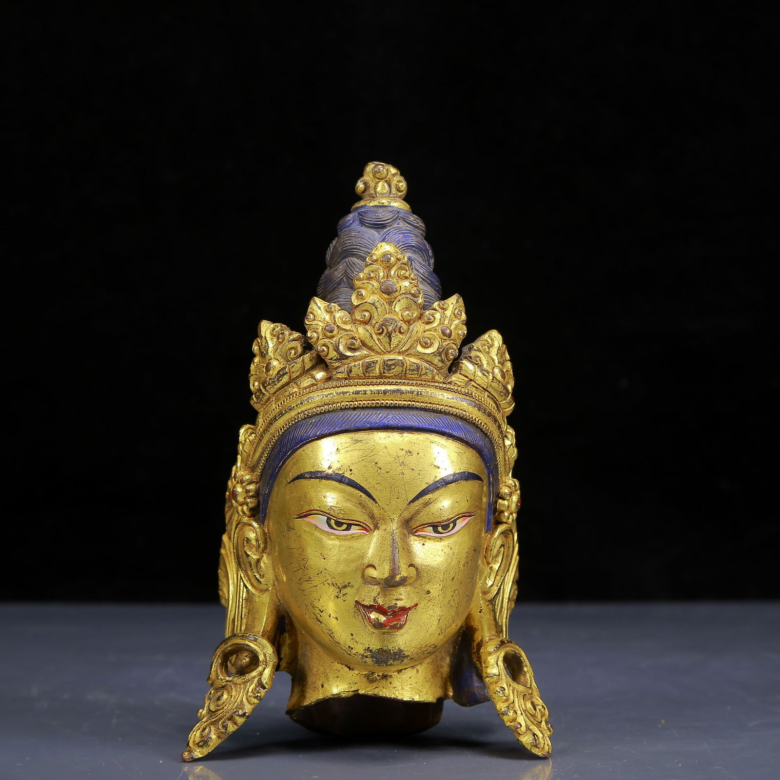 A Solemn Gilt Bronze Avalokitesvara Head (1 of 5)