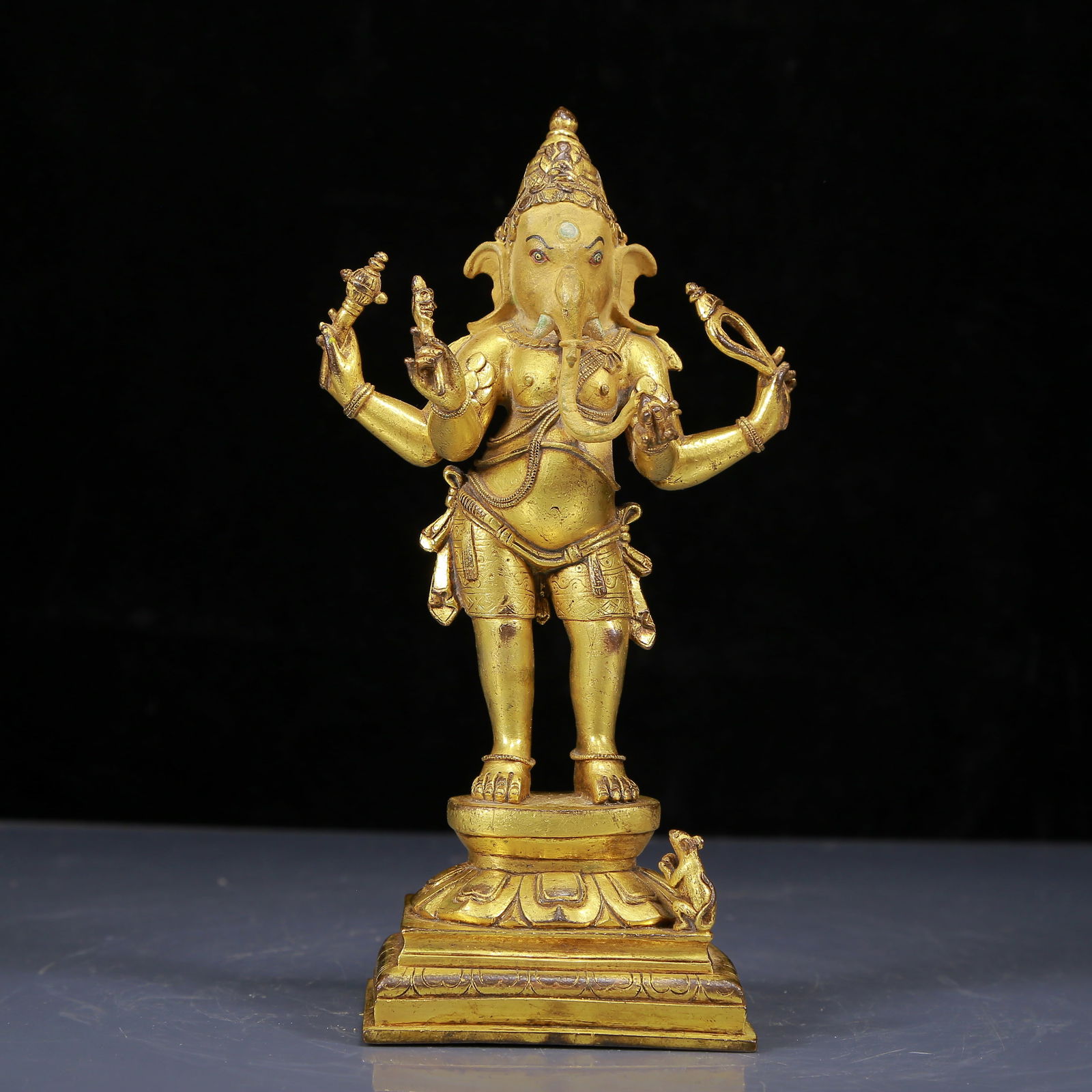 A Solemn Gilt Bronze Statue of Ganesh (1 of 8)