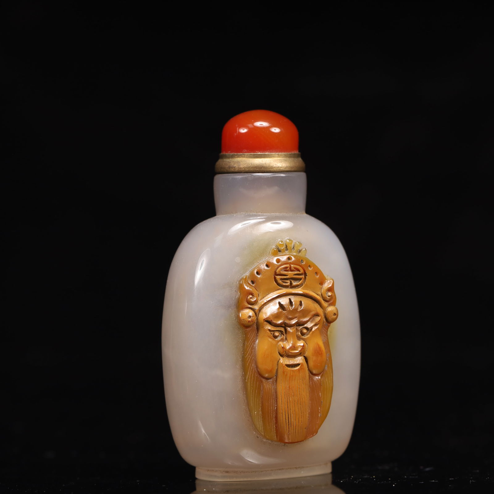 An Exquisite Agate Human-Face Pattern Snuff Bottle - 3