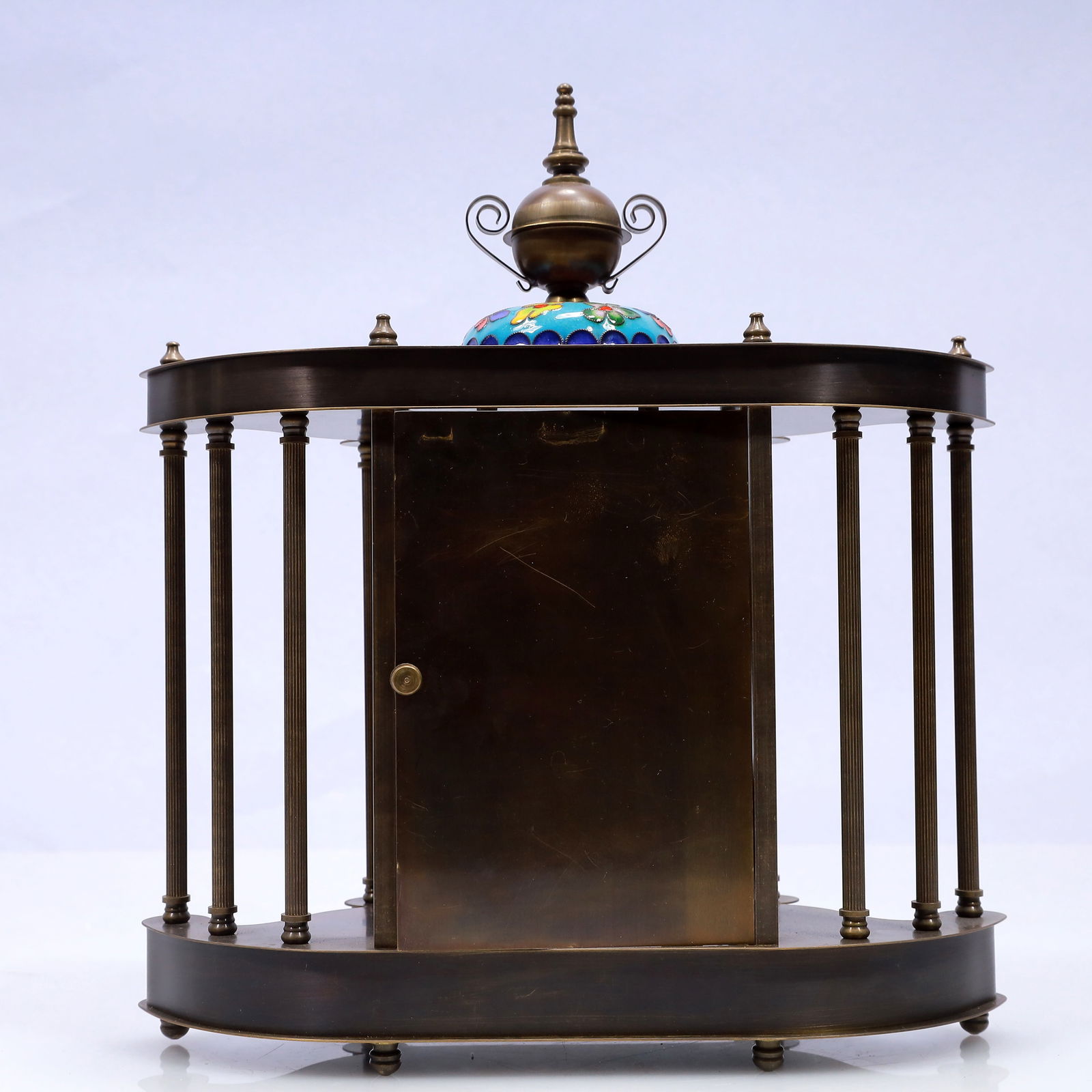 An Exquisite Cloisonne Flower Pattern Table Clock Ornament - 6