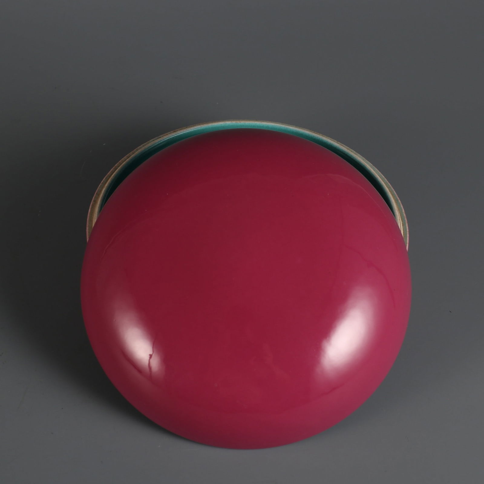 An Exquisite Ruby Red-Glazed Cover Box - 5