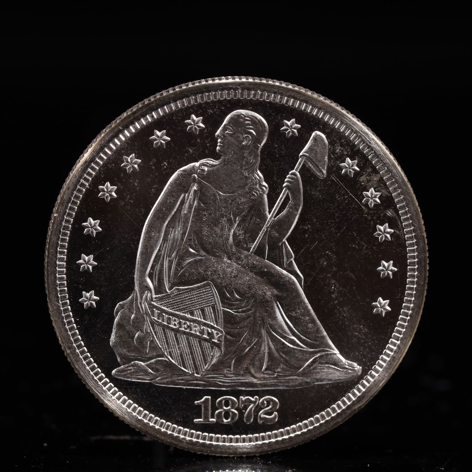 USA One Dollar 1872 Coin: American coin. IN GOD WE TRUST / LIBERTY / 1872 / UNITED STATES OF AMERICA / ONE DOL. Weight:26.9g.