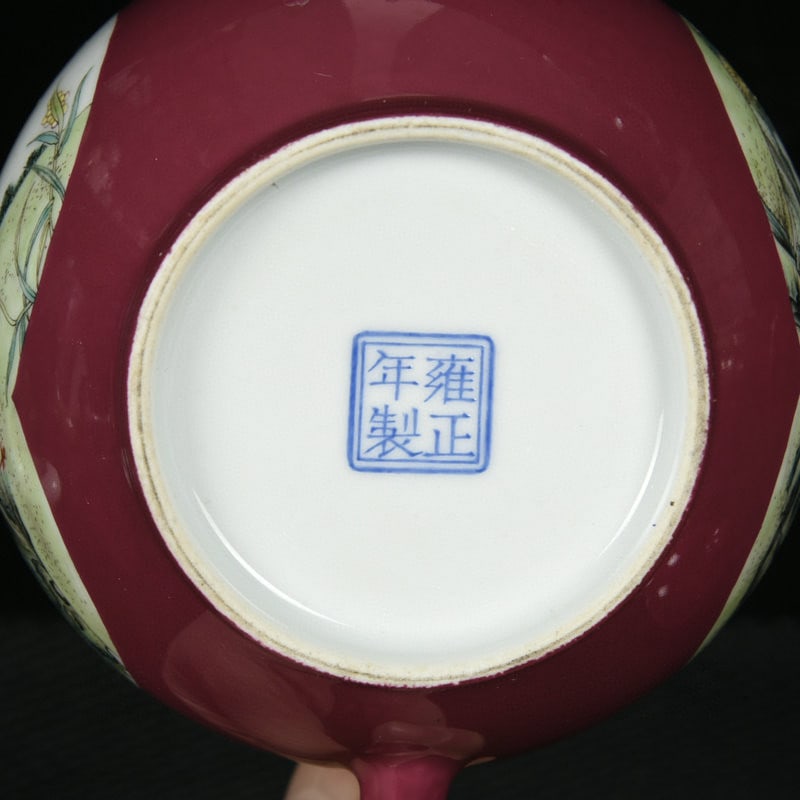 An Exquisite Ruby Red-Glazed Enamel Flower and Bird Pattern Ewer - 9