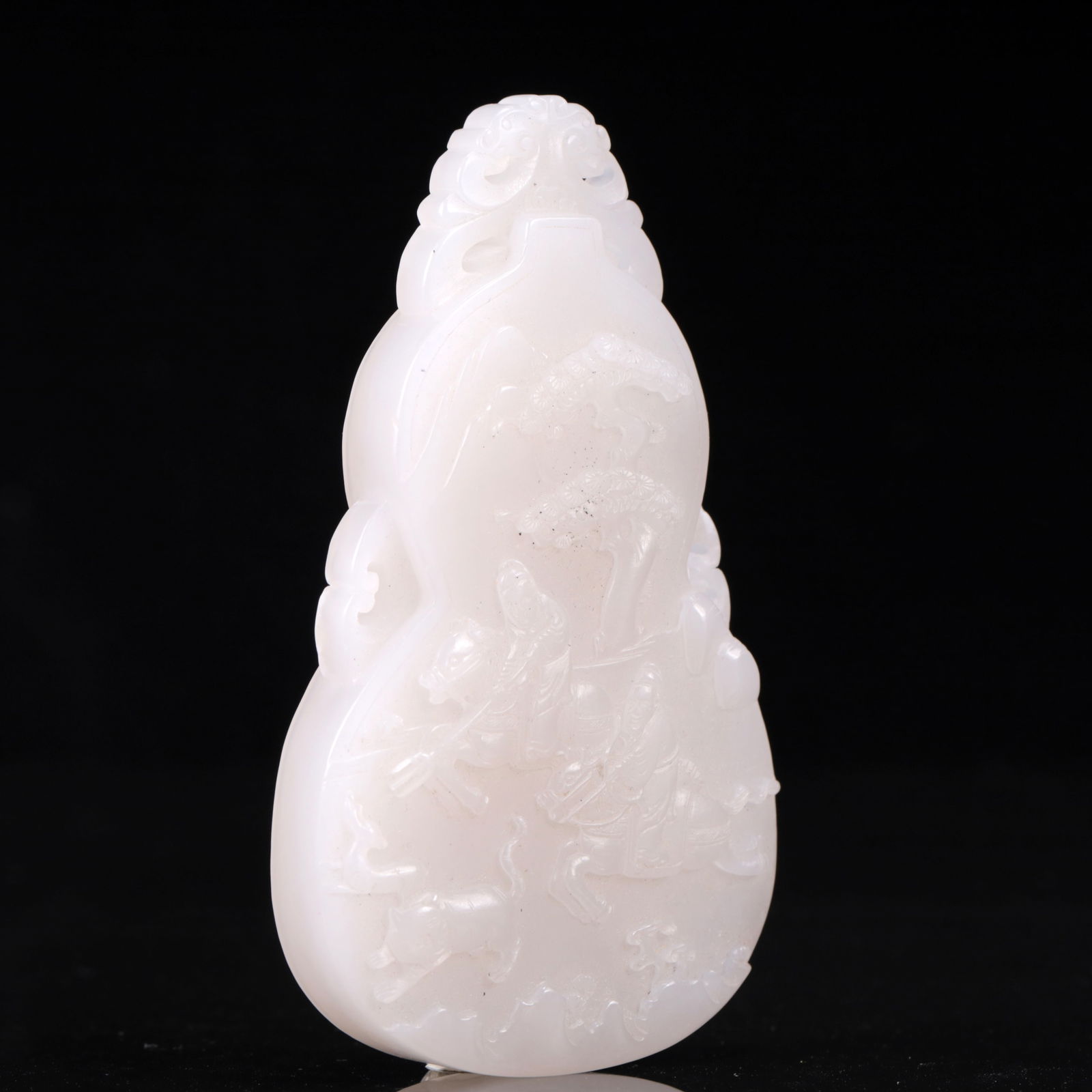 An Exquisite White Jade Figure Pattern Pendant - 5