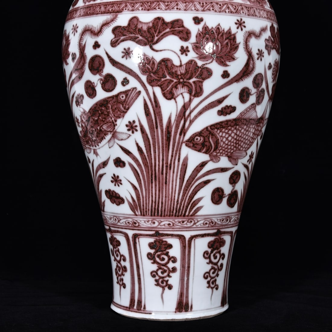 A Huge Underglaze-Red Fish and Algae Pattern Bottle - 6