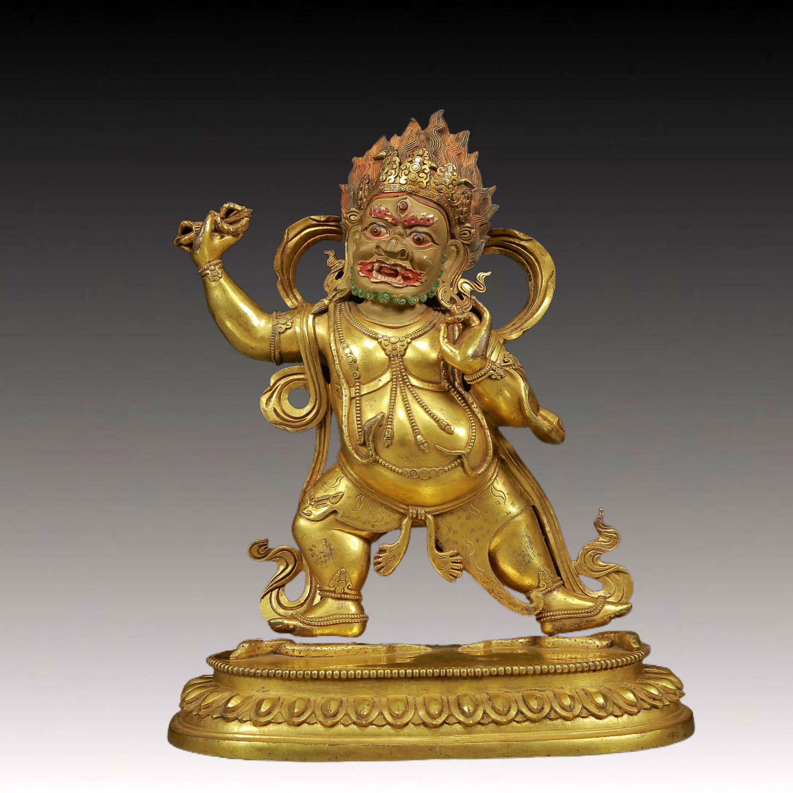 A Solemn Gilt Bronze Statue of Vajra (1 of 9)