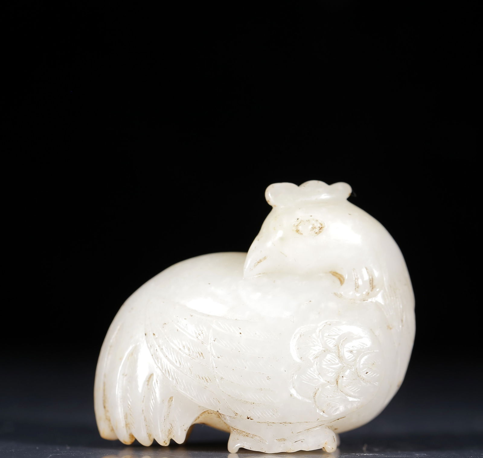 An Exquisite White Jade Chook Ornament (1 of 6)