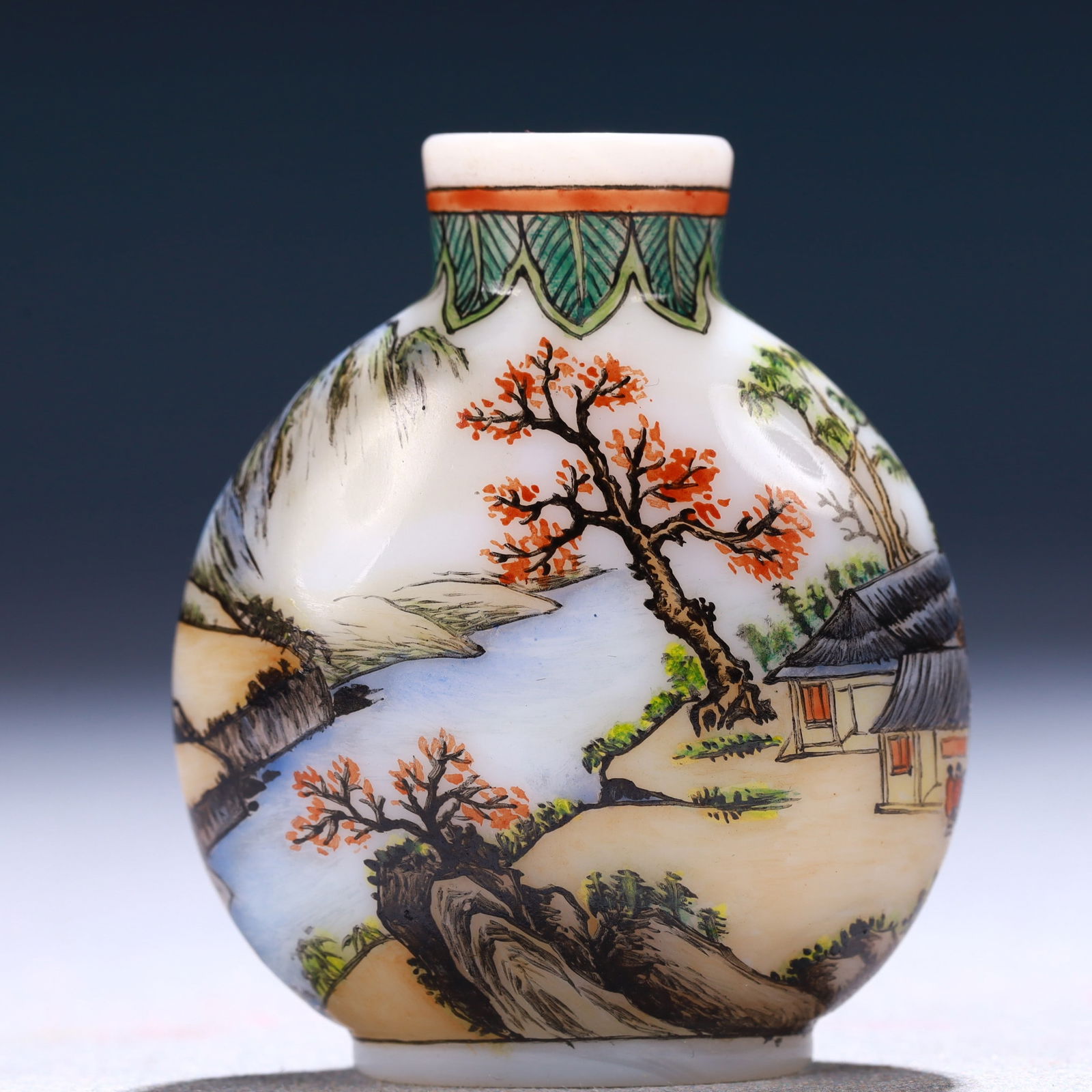 An Exquisite Glass Landscape Pattern Snuff Bottle - 4