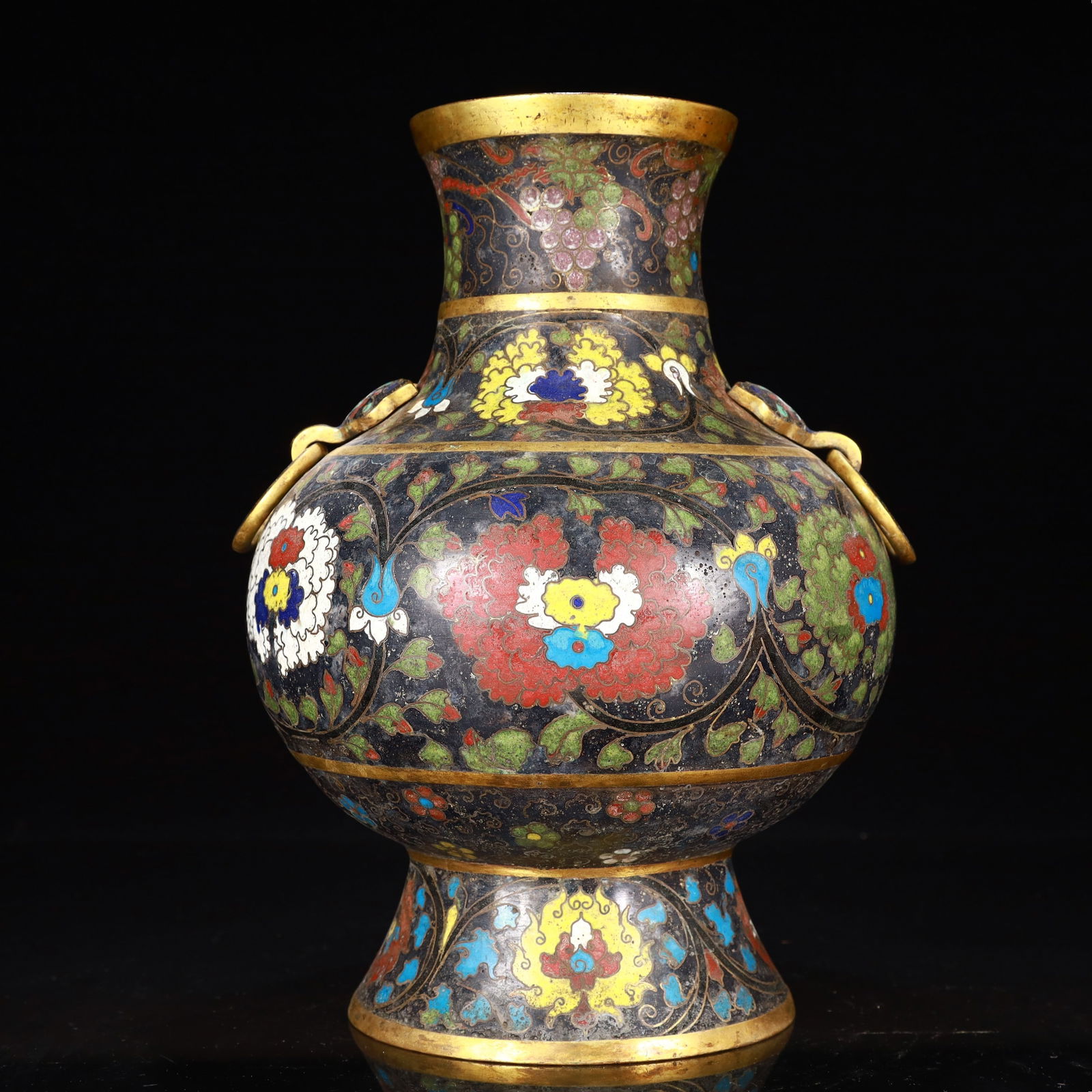 An Exquisite Cloisonne Flower Pattern Double-Ears Vase (1 of 11)