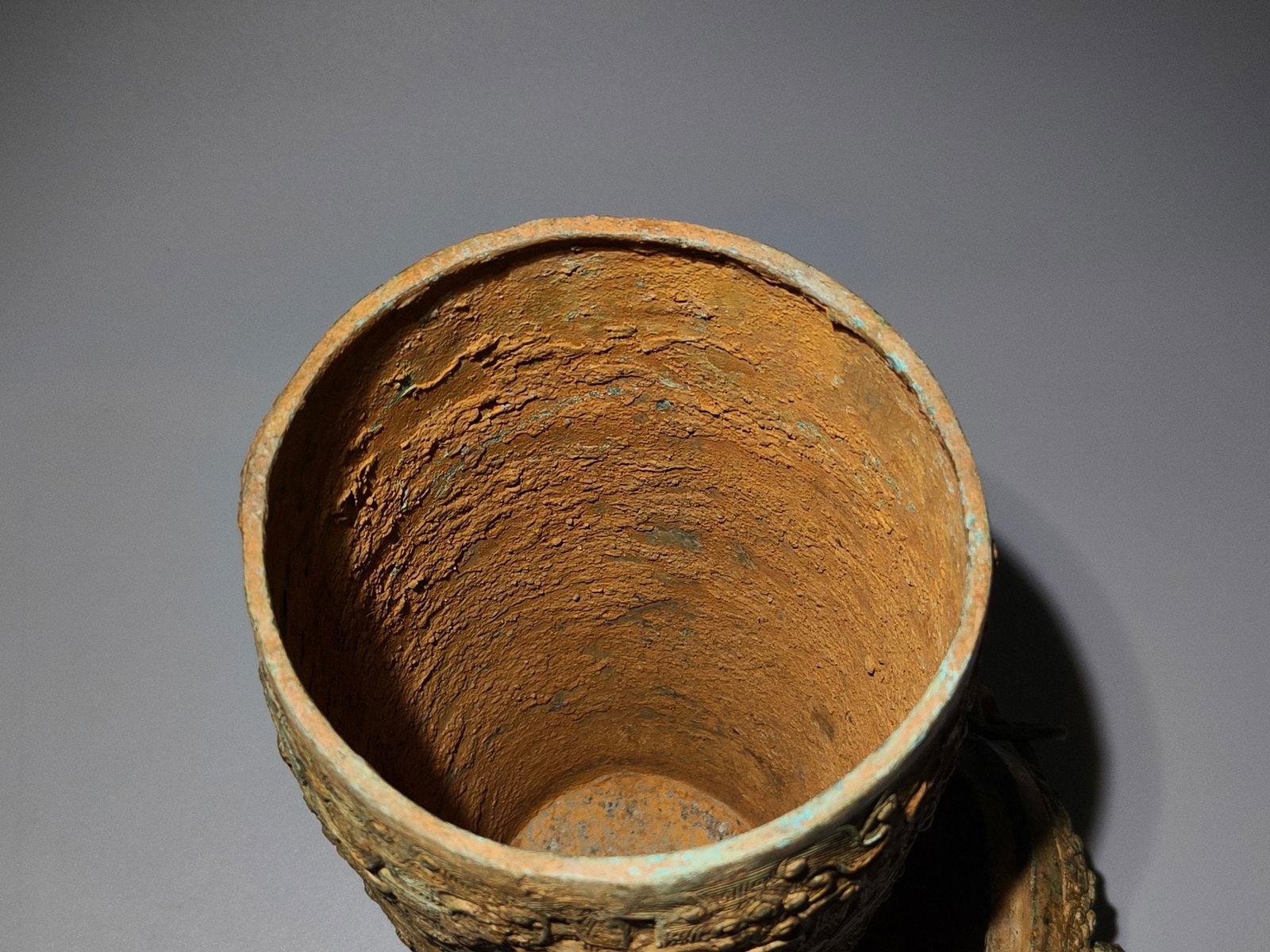 An Archaic Bronze Chi-Dragon Pattern Ewer - 8