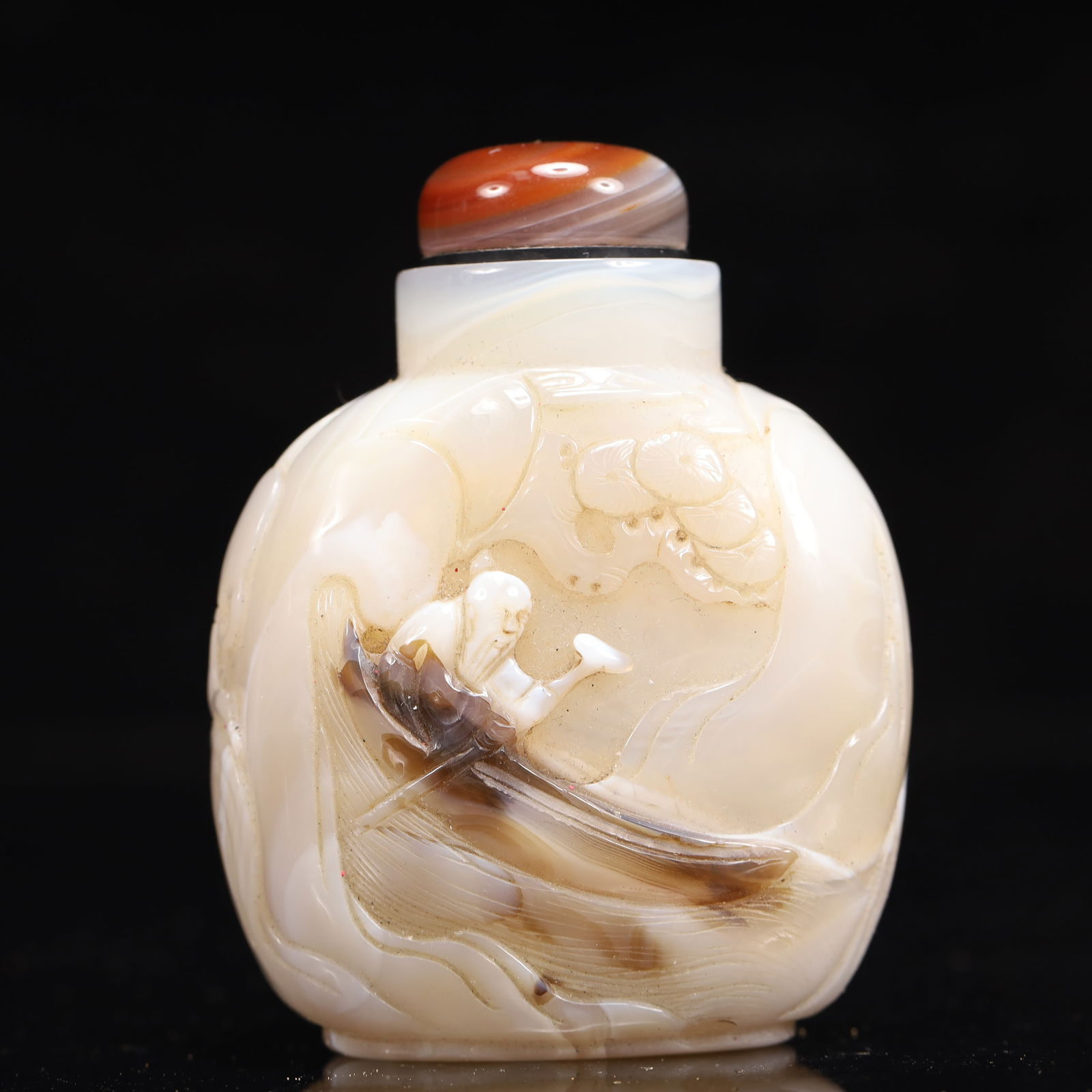An Exquisite Agate Landscape and Figure Pattern Snuff Bottle - 5