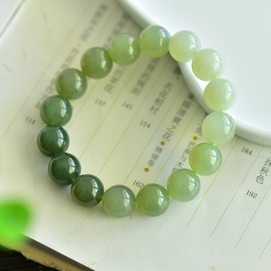 An Exquisite Greenish Jade Bracelets - 2