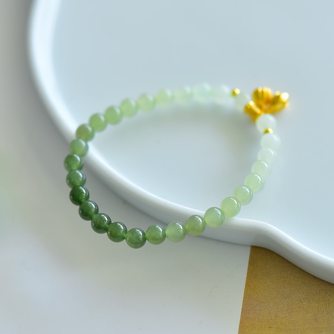 An Exquisite Greenish Jade Bracelets - 2