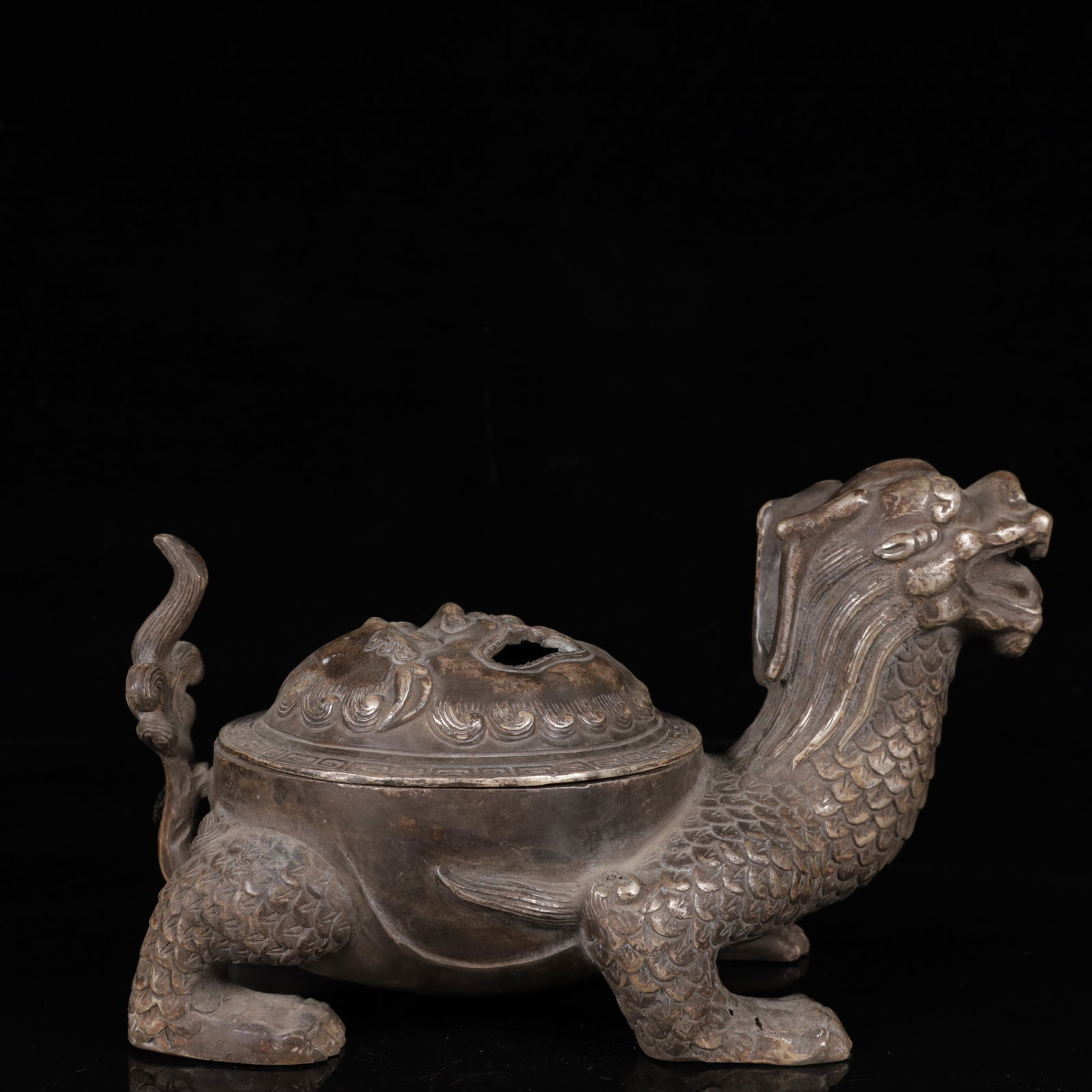 An Exquisite Silver Auspicious Beast Censer (1 of 14)