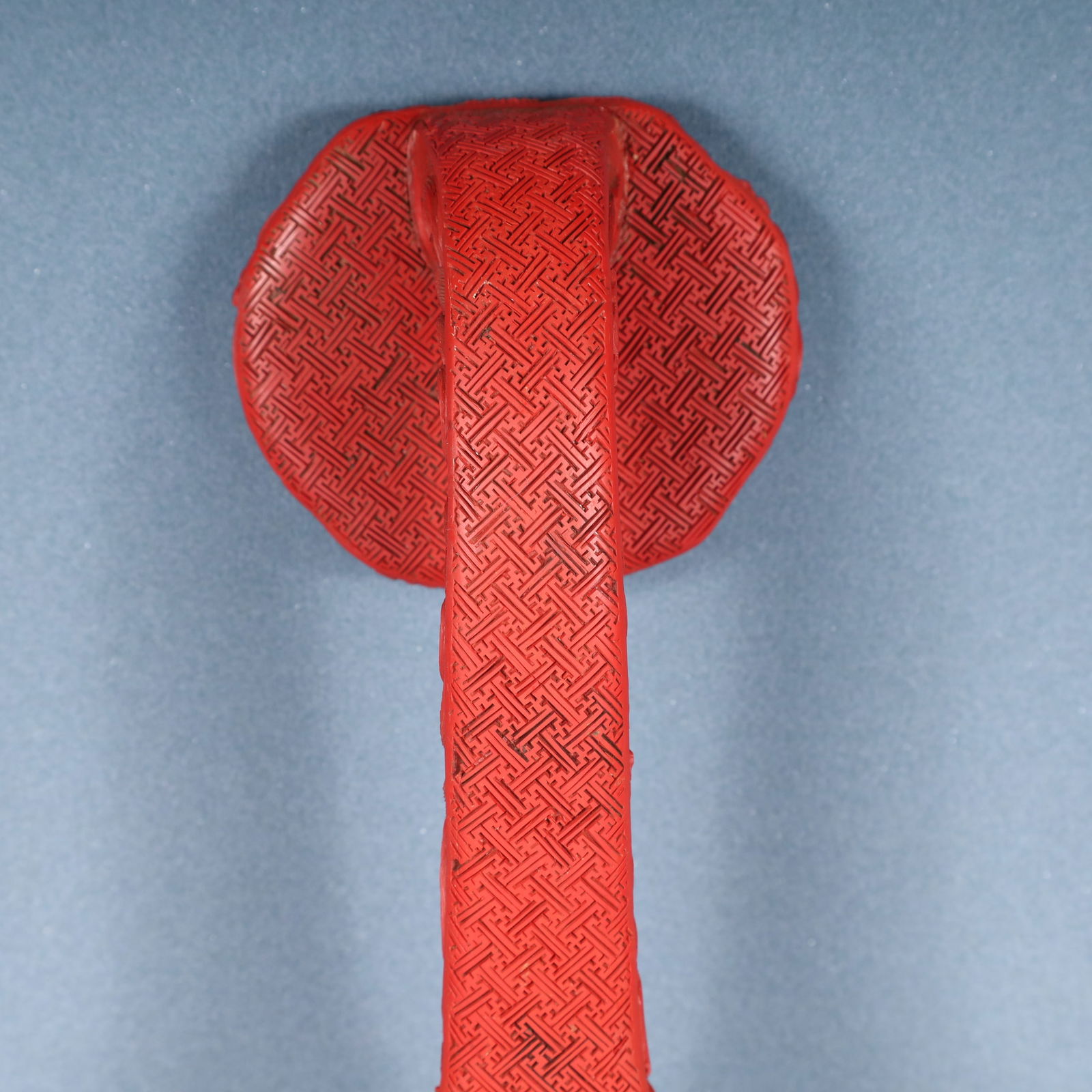 A Huge Carved Red Lacquer Dragon Pattern Ruyi - 6