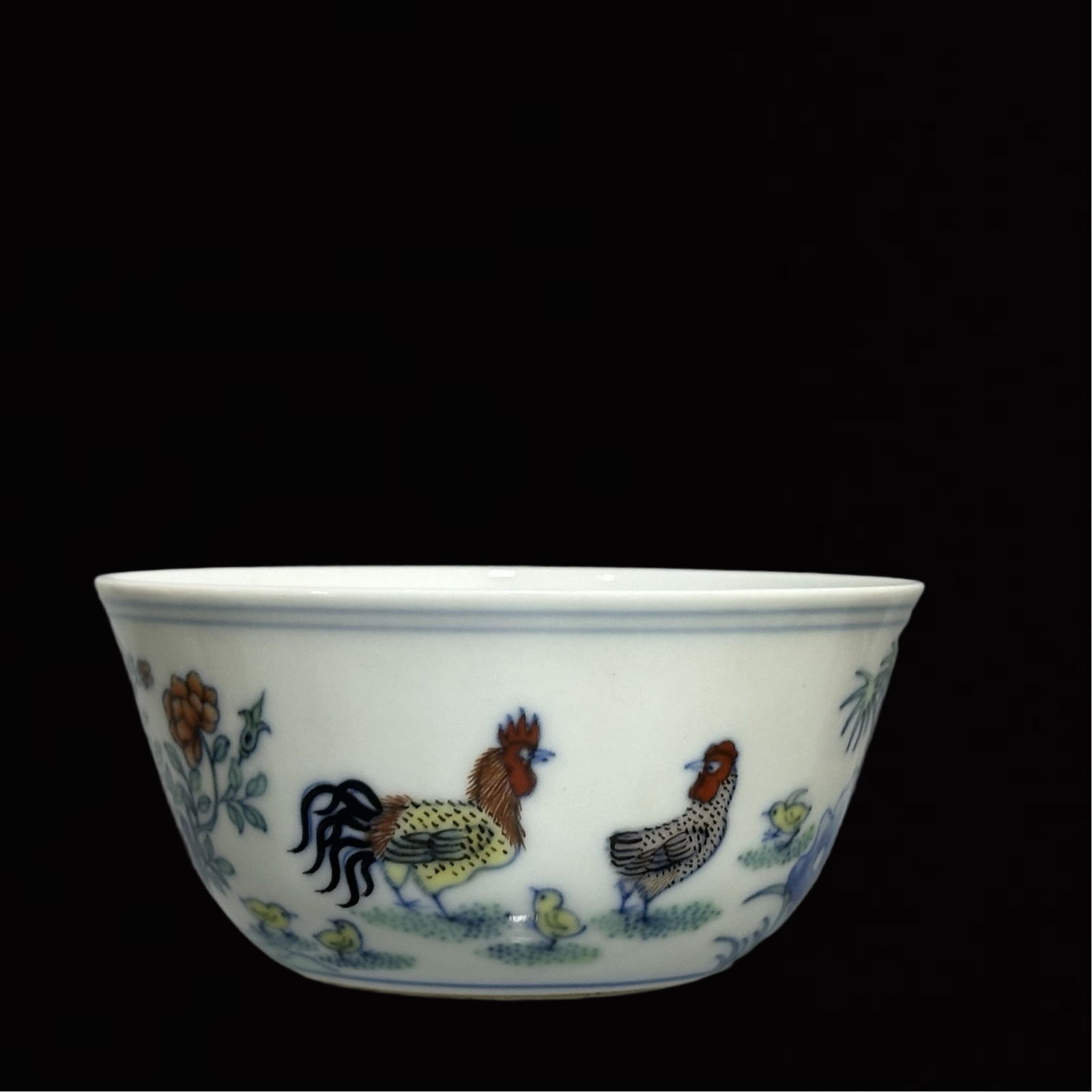 A Pair of Exquisite Doucai Rooster Pattern Cups - 6