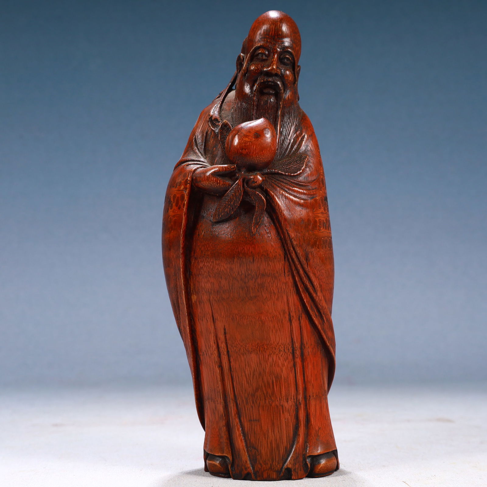 An Exquisite Bamboo Figure Ornament: An Exquisite Bamboo Figure Ornament,Qing Dynasty, China,Size:3.1inx2inx8.7in,Weight:250g 竹雕人物摆件,中国清代