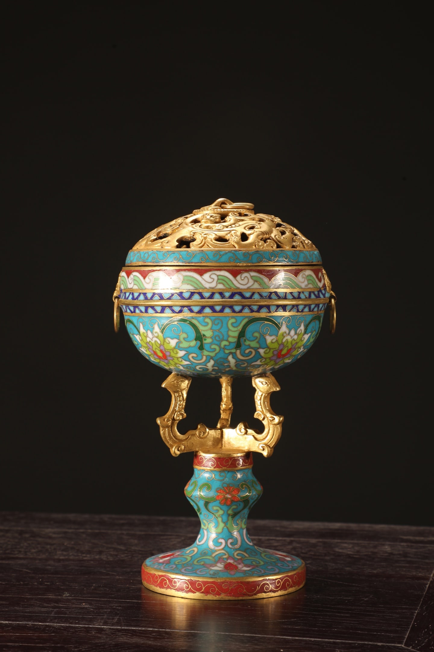 An Exquisite Cloisonne Lotus Pattern Hat Stand - 3