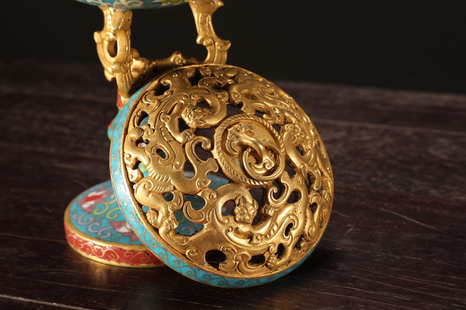 An Exquisite Cloisonne Lotus Pattern Hat Stand - 8