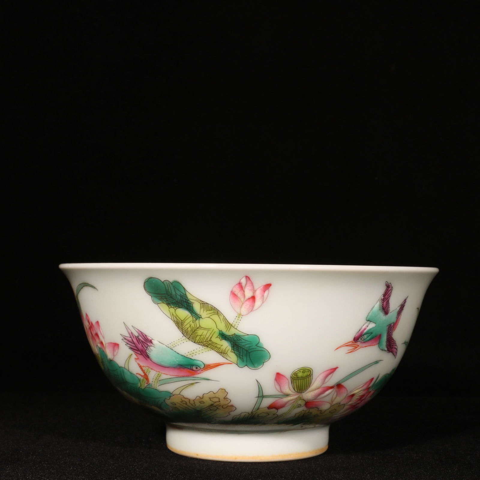 An Exquisite Enamel Flower and Bird Pattern Bowl (1 of 8)