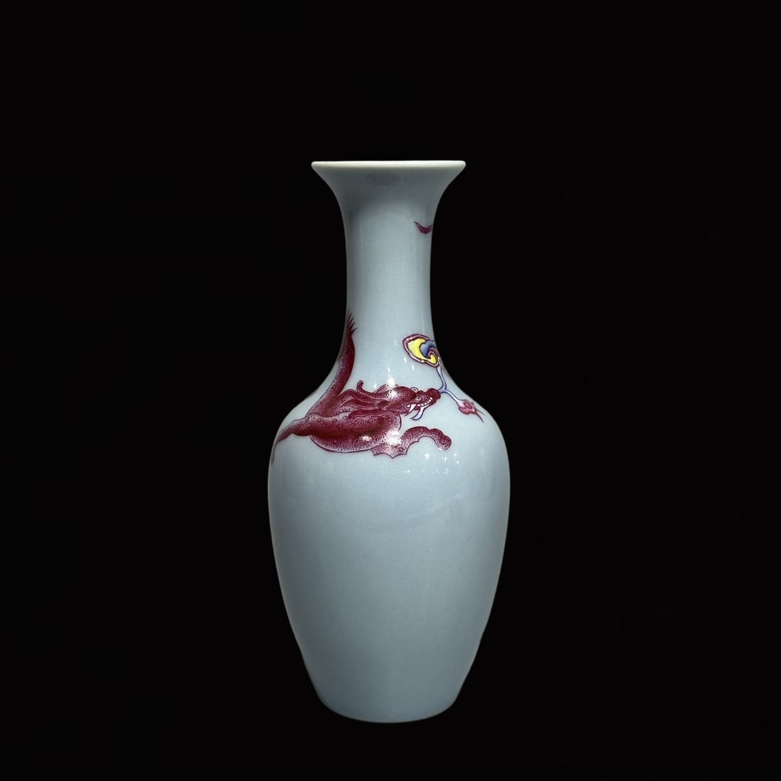 An Exquisite Ruby Red Glazed Dragon Pattern Vase (1 of 8)