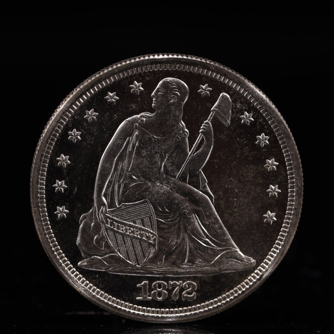 USA One Dollar 1872 Coin: American coin. IN GOD WE TRUST / LIBERTY / 1872 / UNITED STATES OF AMERICA / ONE DOL. Weight:26.9g.