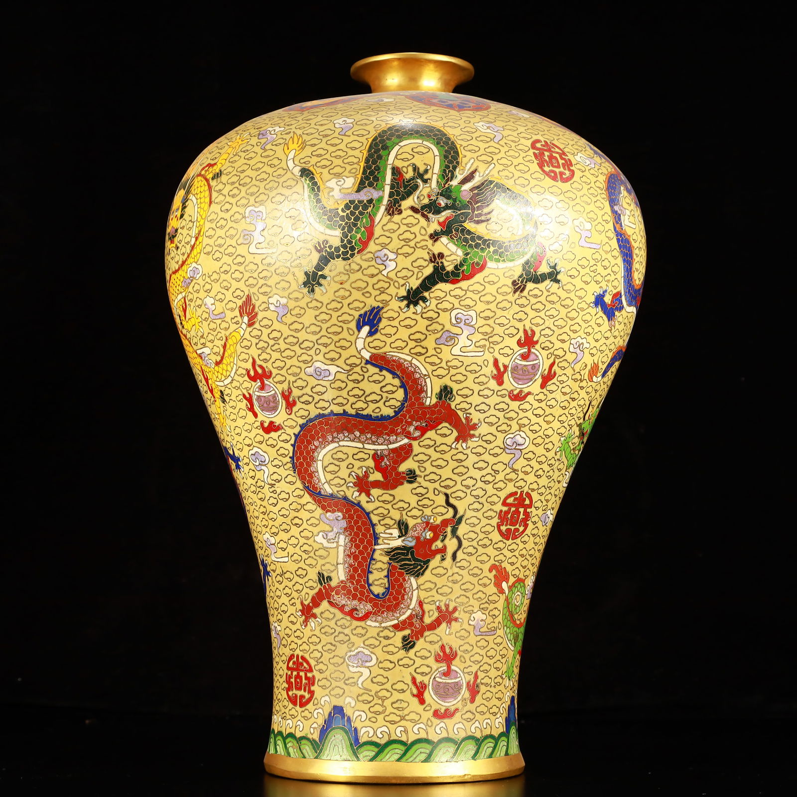 A Huge Cloisonne Dragon Pattern Vase - 4