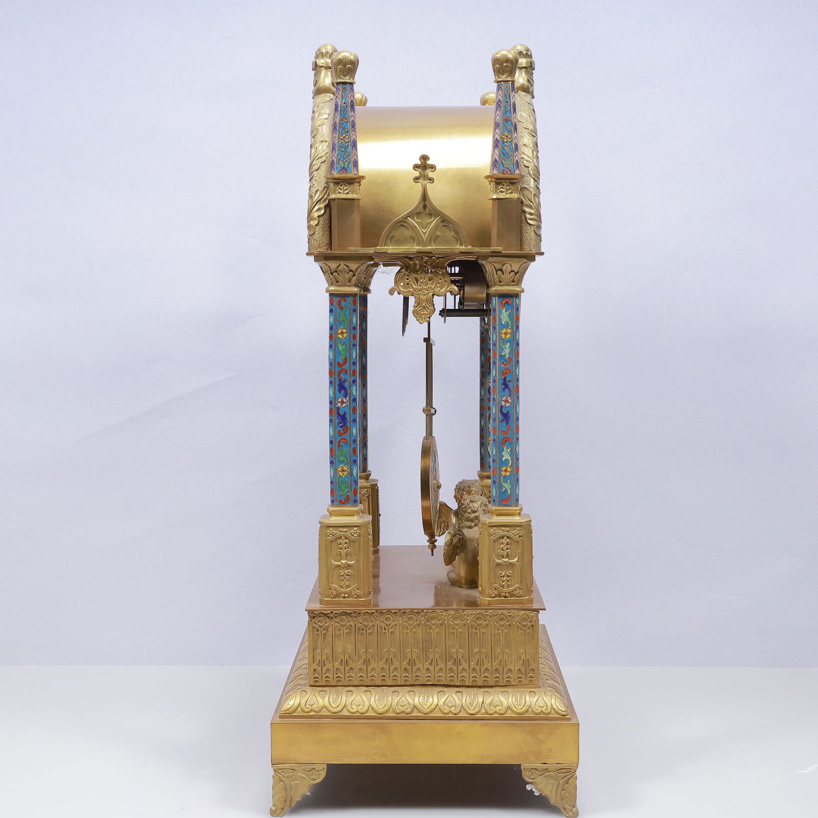 An Exquisite Cloisonne Figure Pattern Table Clock Ornament - 10