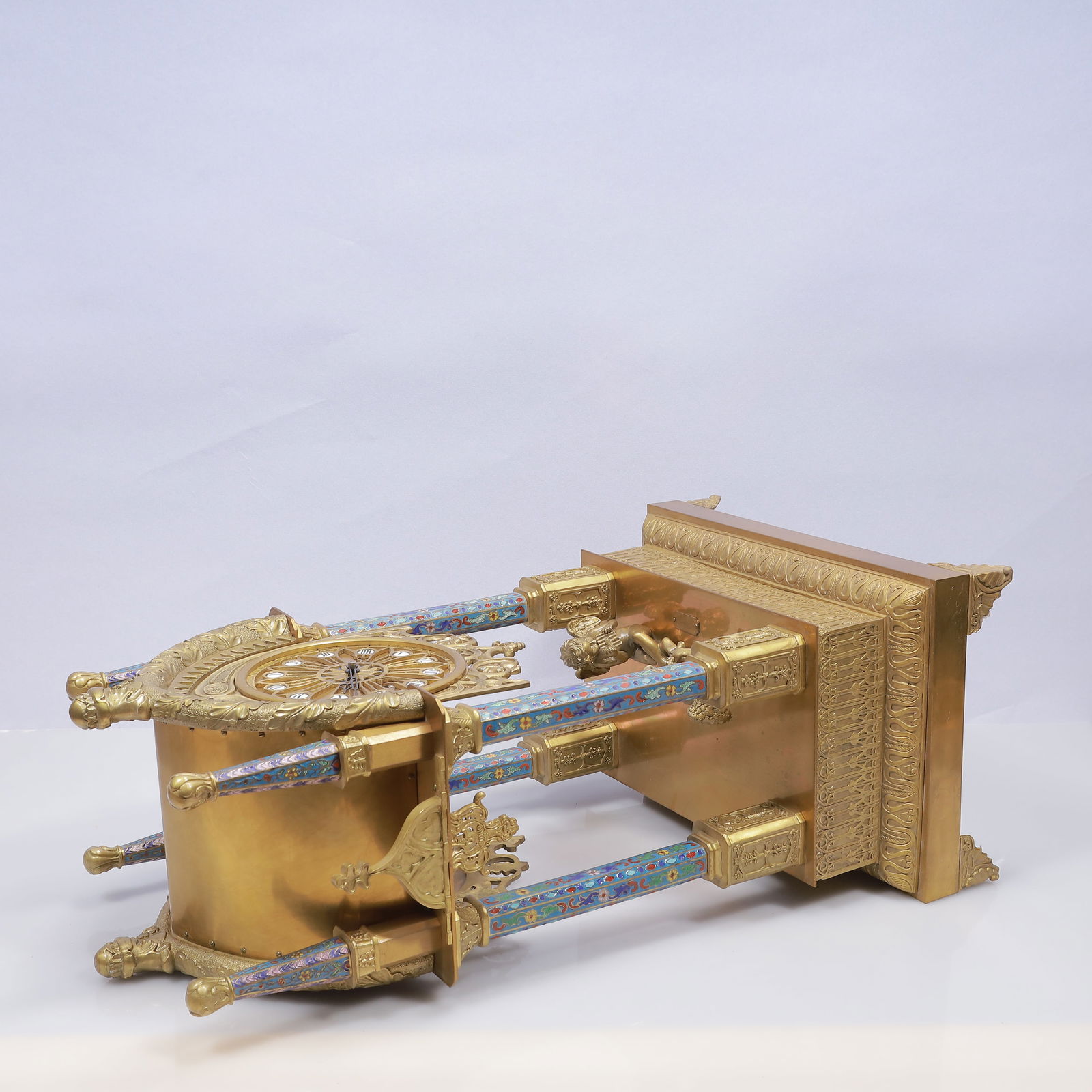 An Exquisite Cloisonne Figure Pattern Table Clock Ornament - 11