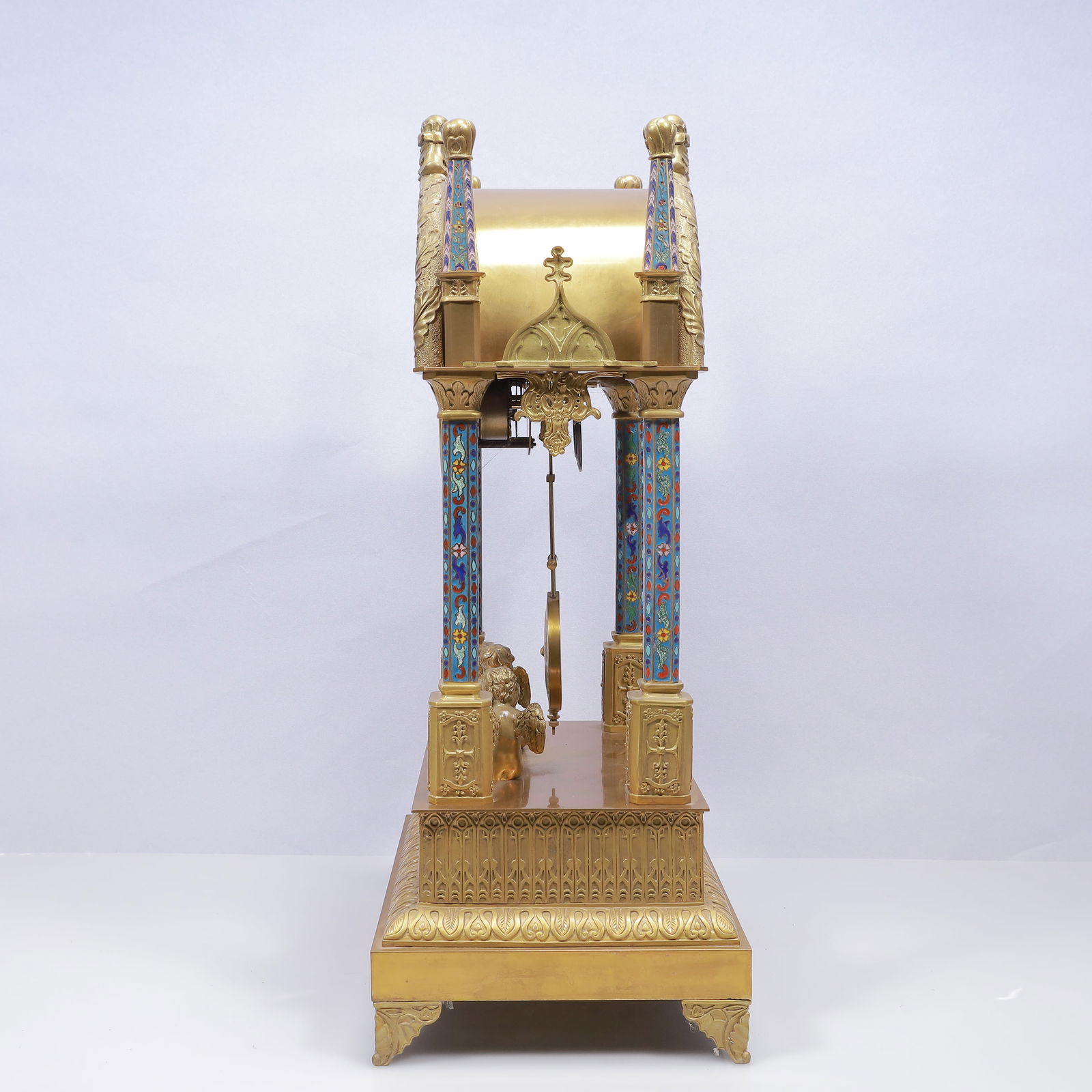 An Exquisite Cloisonne Figure Pattern Table Clock Ornament - 5