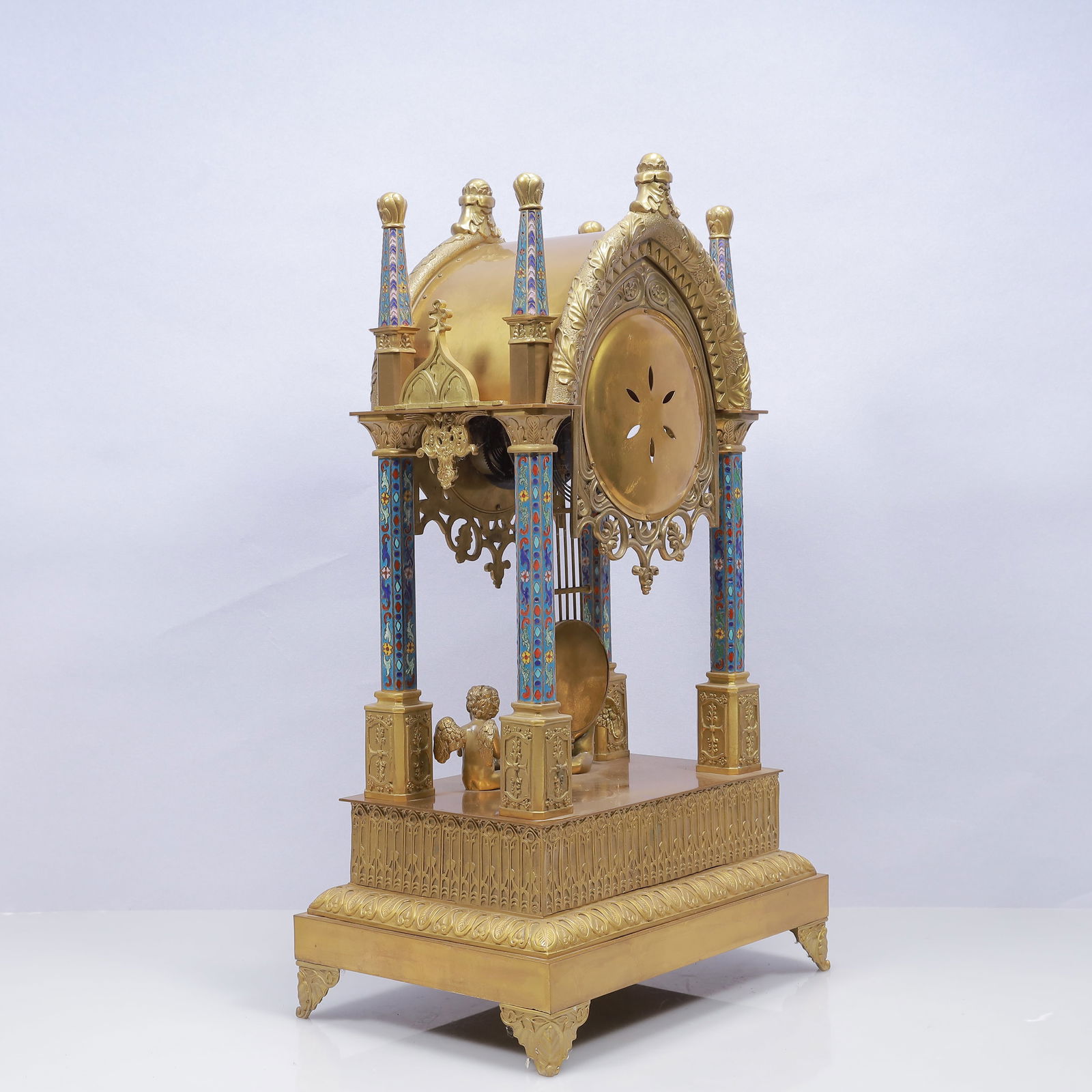 An Exquisite Cloisonne Figure Pattern Table Clock Ornament - 6