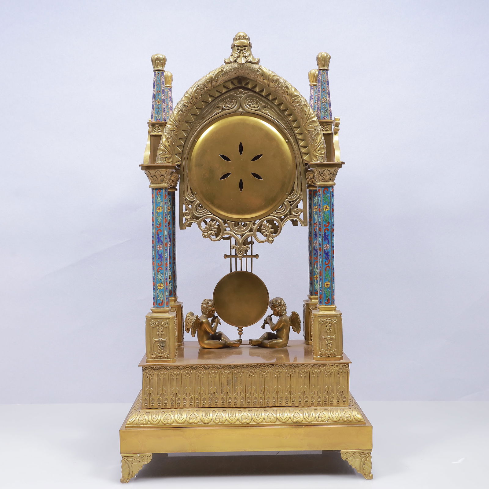 An Exquisite Cloisonne Figure Pattern Table Clock Ornament - 7