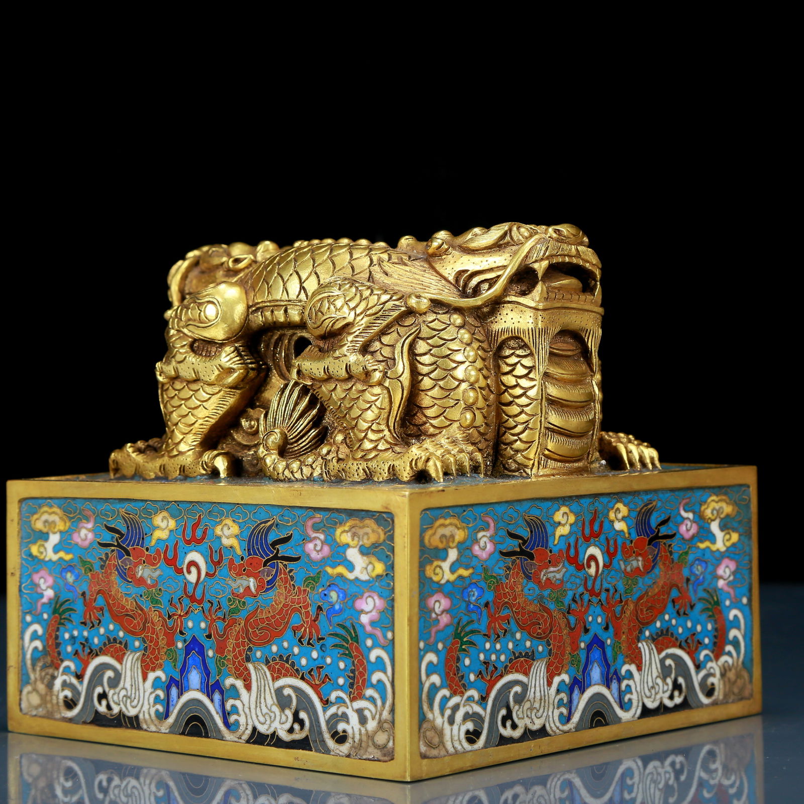 A Fine Cloisonne Dragon Pattern Seal - 2