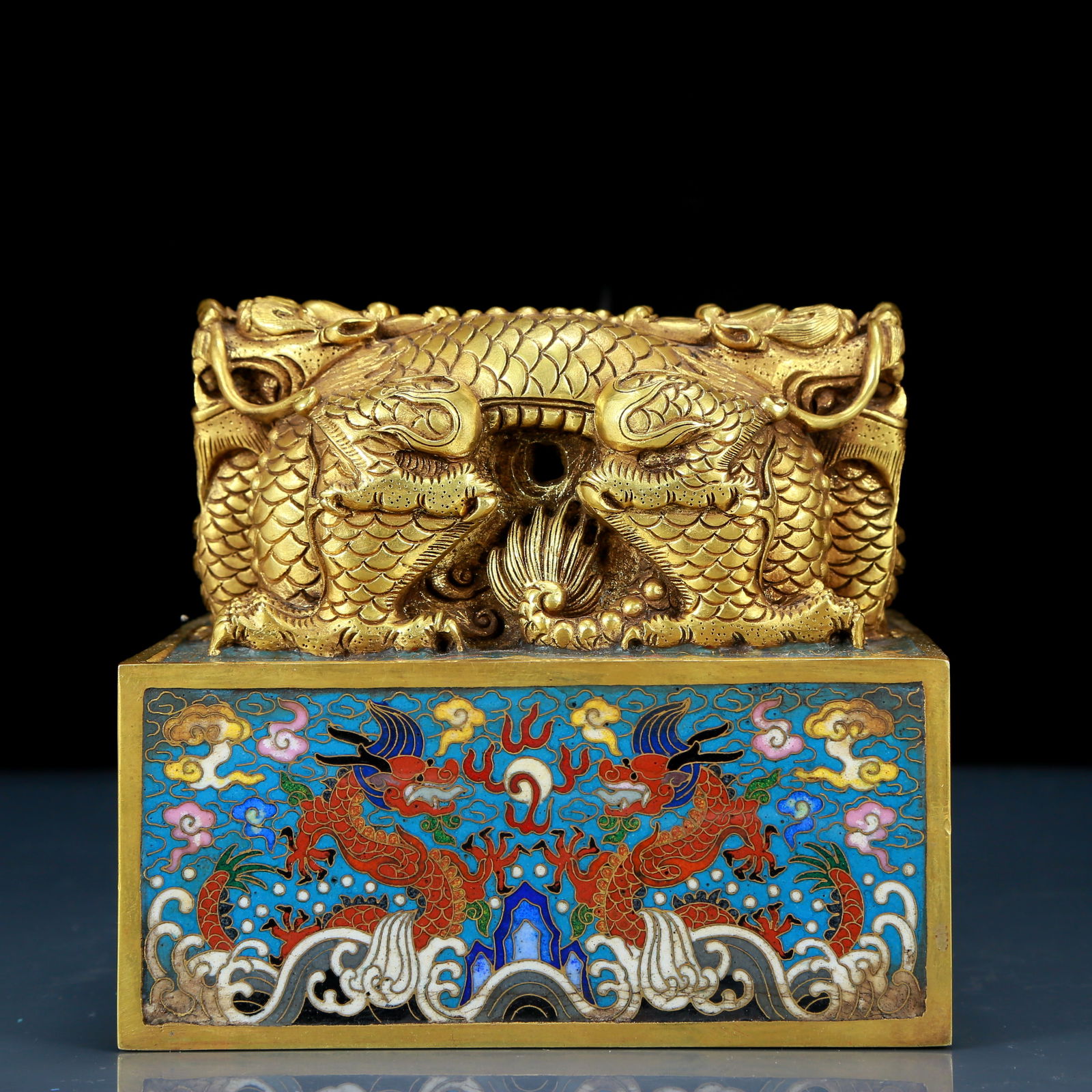 A Fine Cloisonne Dragon Pattern Seal - 4