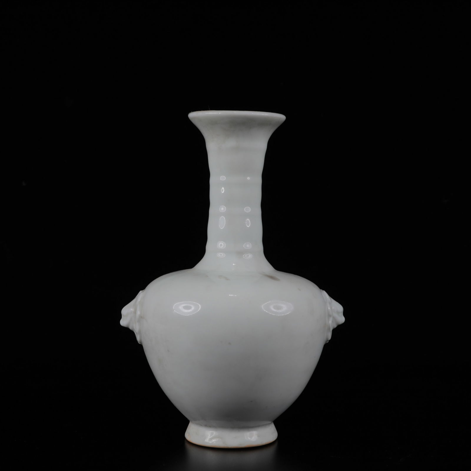 An Exquisite Blance-De-Chine Flower Pattern Beast-Ears Vase (1 of 10)