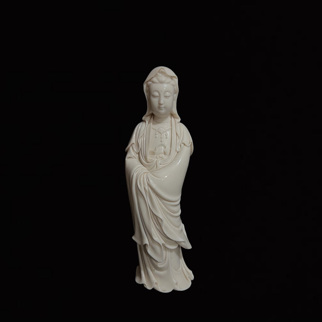 A Solemn Blance-De-Chine Statue of Avalokitesvara (1 of 8)