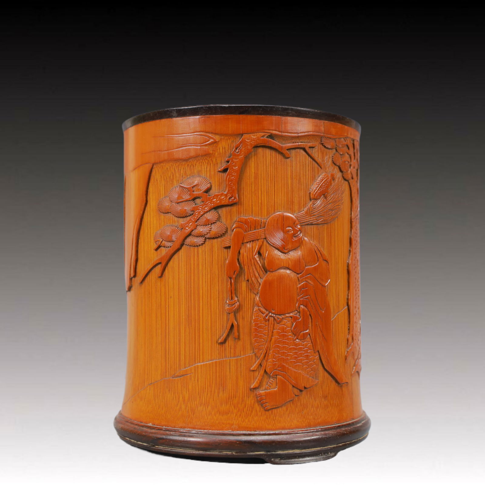 An Exquisite Bamboo Figure Pattern Brush Pot (1 of 7)